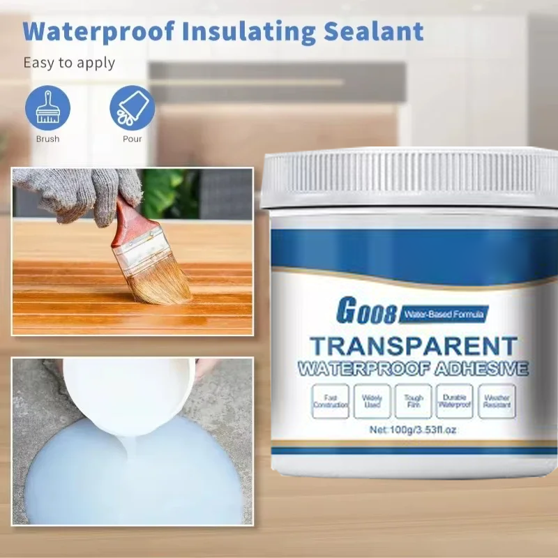 Revestimiento de sellado transparente, pegamento sin fugas, adhesivo súper sellador 400m2 20KG